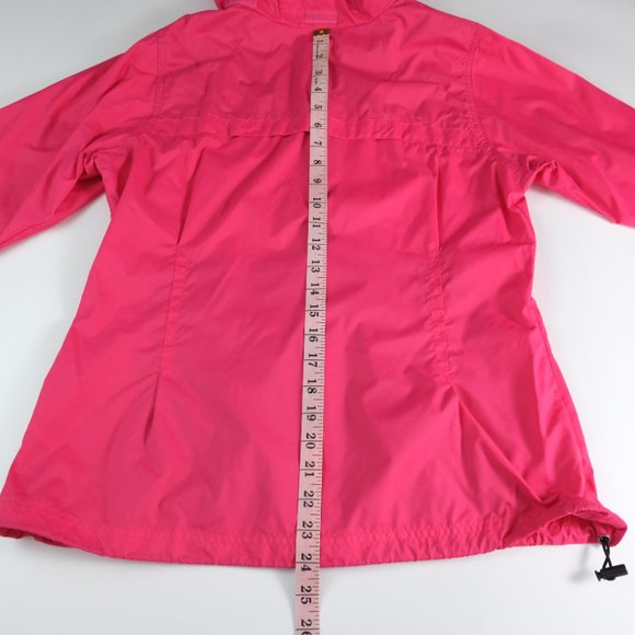 Columbia Women's M Lightweight Full Zip Hooded Nylon Windbreaker Jacked Pink - Picture 9 of 12